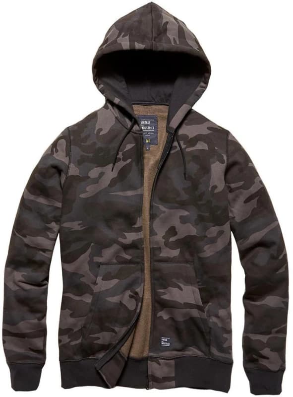 Vintage Industries Redstone Hoodie Hooded zip dark camo XXL Men