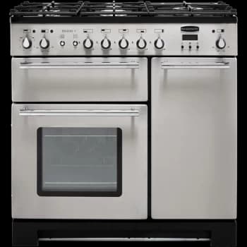 Rangemaster Toledo + TOLP90DFFSS/C 90cm Dual Fuel Range Cooker - Stainless Steel / Chrome - A/A Rated