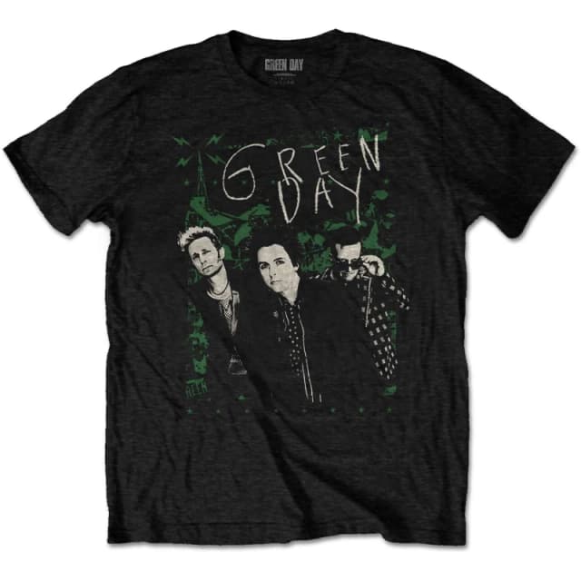 green day Green Day Men Green Lean T-Shirt in Black Size: X-Large Black XL Male 5063238547476