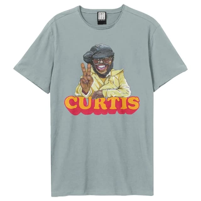 Amplified Amplified Men Peace Curtis Mayfield T-Shirt in Pale Blue Size: X-Small Pale Blue XS Male 5063574975216