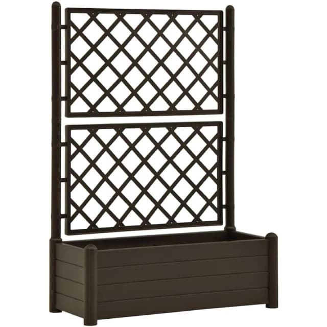 VIDAXL Garden Planter with Trellis 100x43x142cm pp Mocha Vidaxl 8720286194119