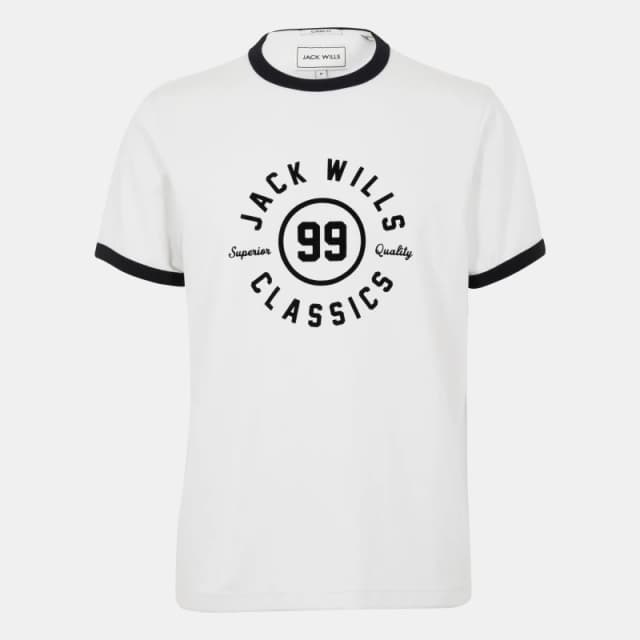 Jack Wills Ringer Graphic T-Shirt - White White XS