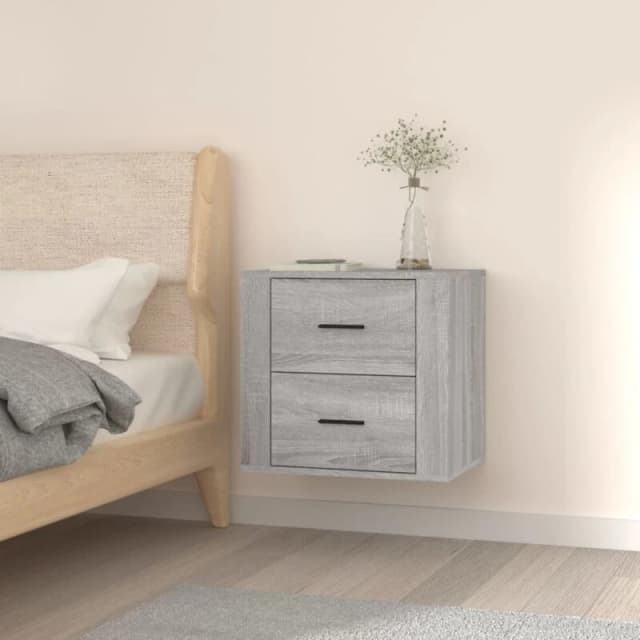 Vidaxl Wall-mounted Bedside Cabinet Grey Sonoma 50X36X47 Cm, Grey 816862