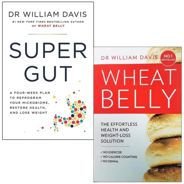 Dr William Davis 2 Book Set Collection Featuring Super Gut And Wheat Belly Health Insights Dr William Davis Books