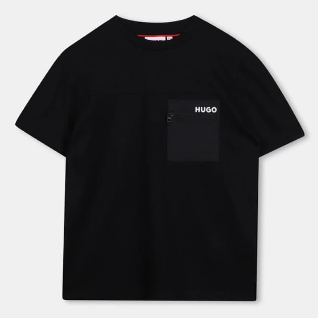 Hugo Kids Pocket T-Shirt Black 09B male 12Y