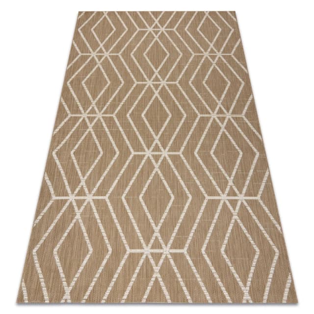RugsX Flat 48956265 Sisal Carpet Geometric - Natural Beige Straw Color, String 120X170 Cm