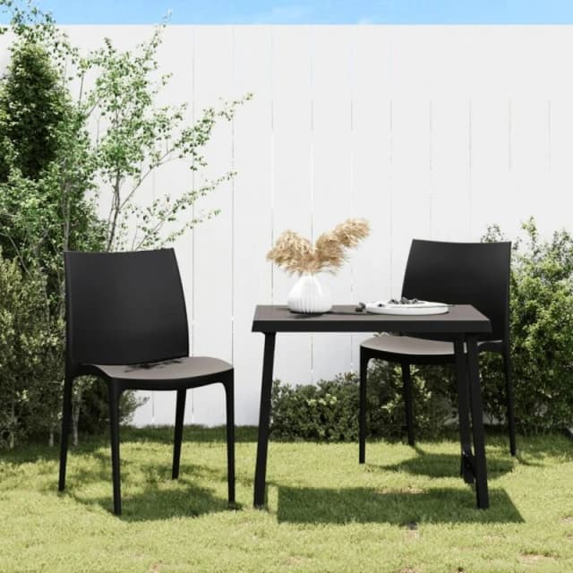 vidaXL Garden Chairs 2 pcs Anthracite 50x46x80cm Polypropylene, Grey 364729