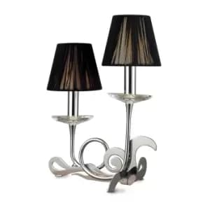 Acanto Table Lamp 2 Light E14, Polished Chrome With Black Shades
