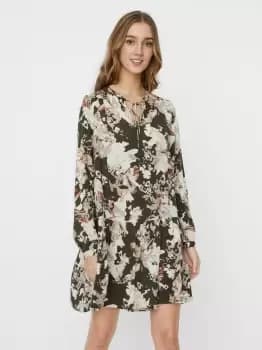 VERO MODA Tie Neck Mini Dress Women Green