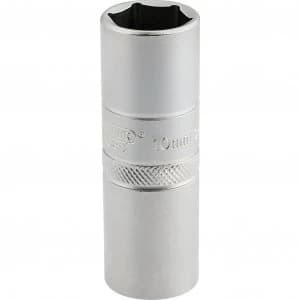 Draper 1/2" Drive Satin Chrome Hexagon Spark Plug Socket 3/8" 10mm