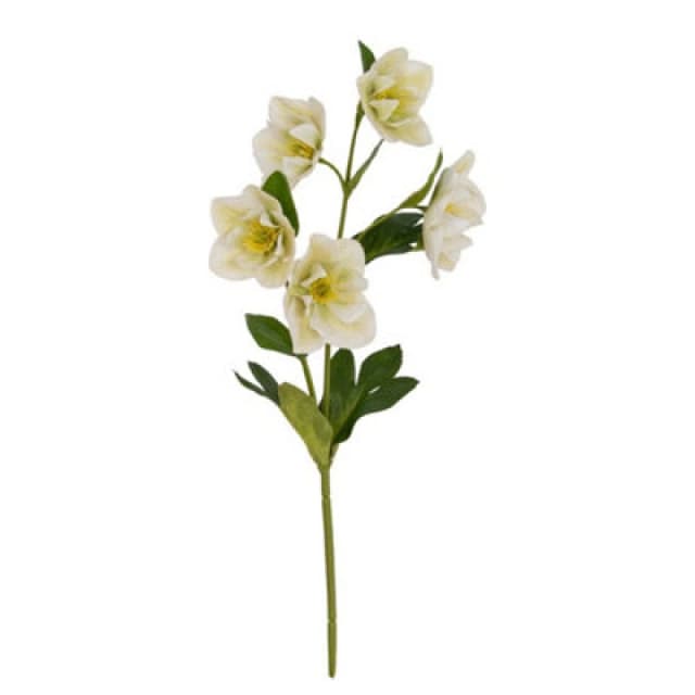 Hill Interiors White Hellebore Stem Artificial Flower - Plastic - H45cm - White