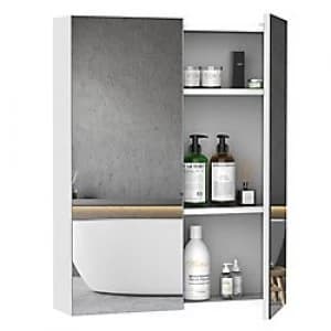 HOMCOM Mirror Cabinet White 870 mm x 125mm x 660 mm