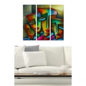 MDF7436501594527 Multicolor Decorative MDF Painting (3 Pieces)