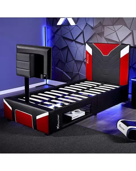 X Rocker Single Twist TV Bed Red