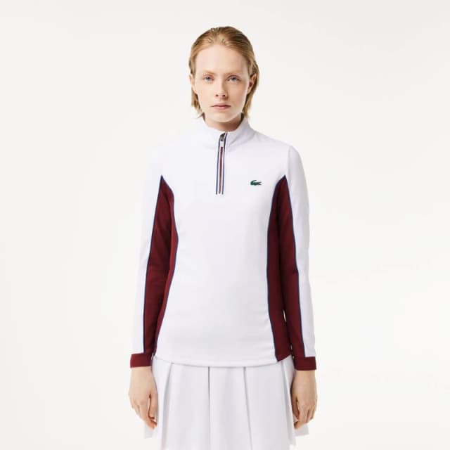 Lacoste Slim Fit Tennis Layering Sweatshirt White Red female 8
