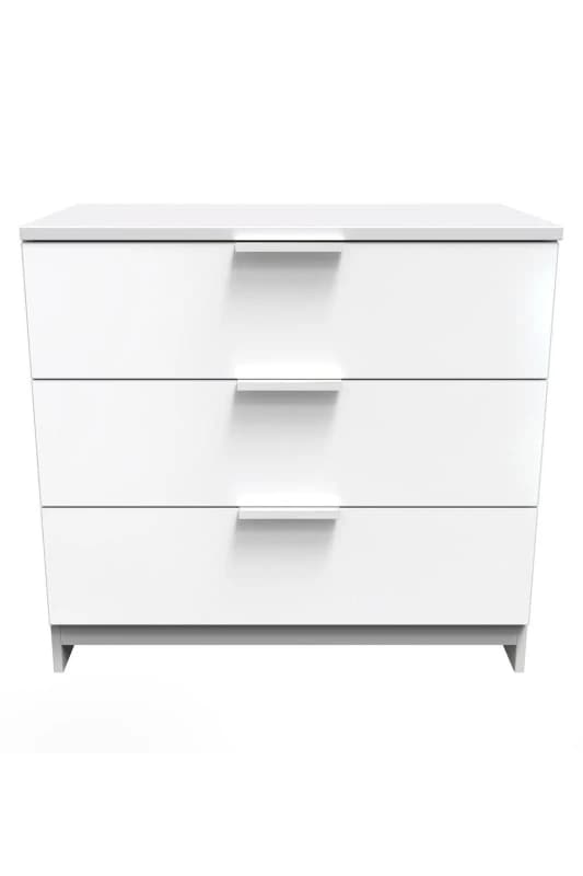 Poole 3 Drawer Chest In White (Ready Assembled)