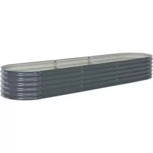Garden Raised Bed 320x80x44cm Galvanised Steel Grey Vidaxl Grey