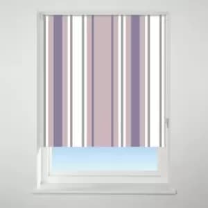 Universal Patterned Stripe Purple Blackout Roller Blind Purple