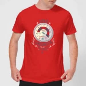 Elf Clausometer Mens Christmas T-Shirt - Red - M