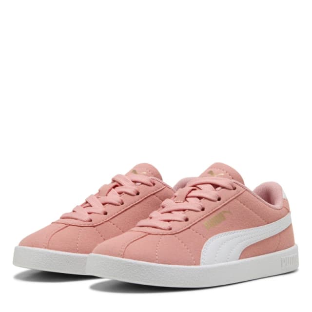 Puma Unisex Kids Club II PS Canvas Trainers Pink/White unisex C9.5