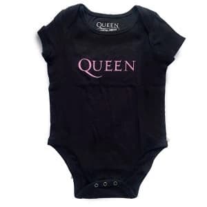 Queen - Pink Logo Kids Baby Grow - Black