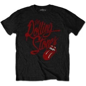The Rolling Stones - Script Logo Unisex Large T-Shirt - Black