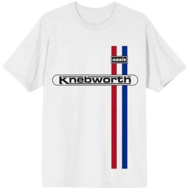 Oasis Oasis Men Knebworth Vertical Stripe T-Shirt in White Size: X-Large White XL Male 5063574187008