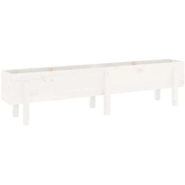 vidaXL Garden Raised Bed White 160x30x38cm Solid Wood Pine, White 825192