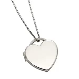 Sterling Silver Cubic Zirconia Locket