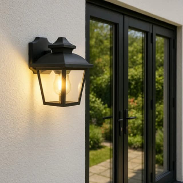 CGC Lighting Hope Black Outdoor Wall Lantern Light Black unisex