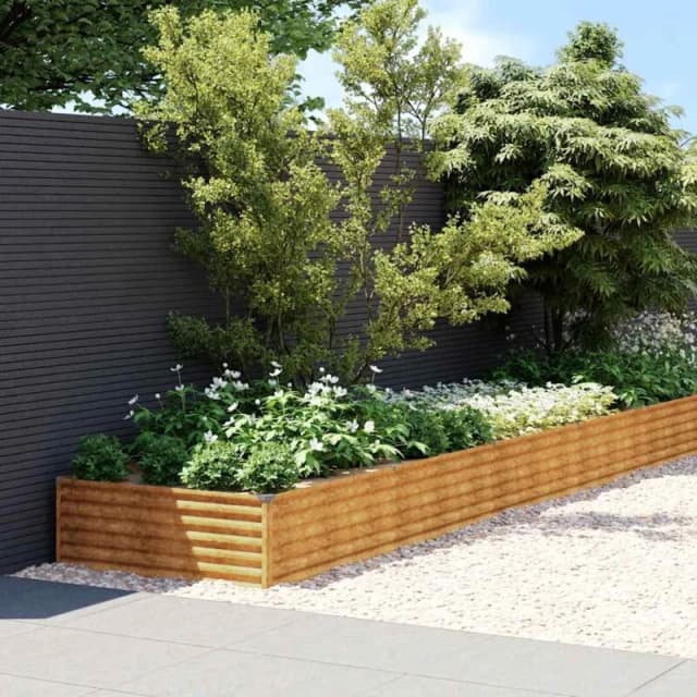 vidaXL Garden Raised Bed 960x100x36cm Corten Steel, Brown 152000