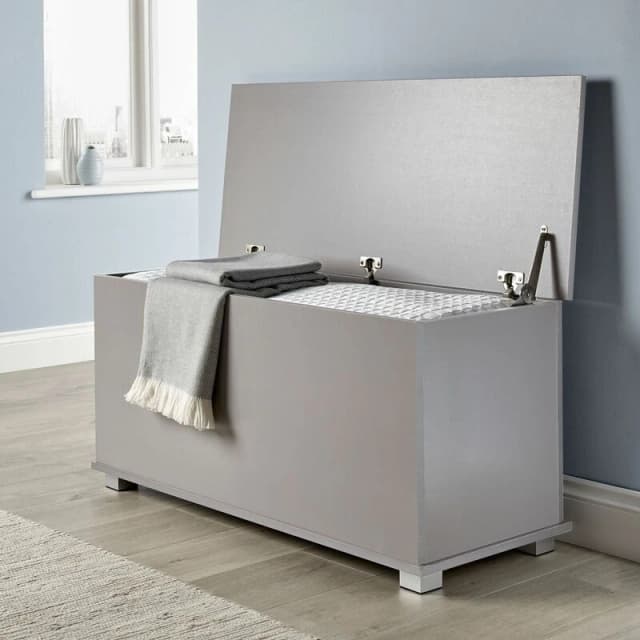 Home Source Malmo Storage Ottoman Chest Unit Grey