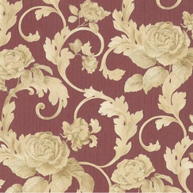 As Creation Architects Red And Gold Leaf Damask Luxury Wallpaper Textured Heavyweight Vinyl