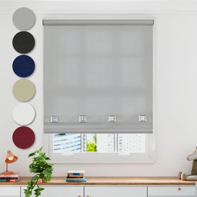 Emma Barclay Square Eyelet Roller Blind Grey unisex 120x165cm