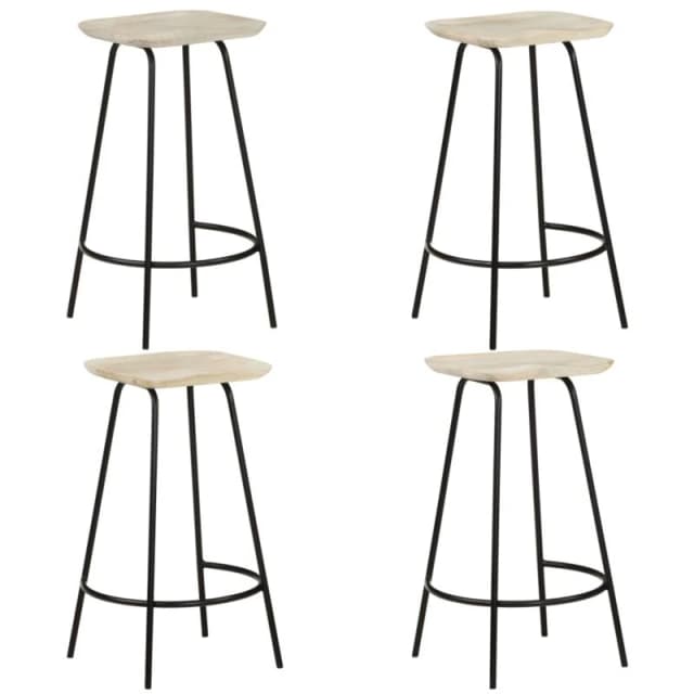VIDAXL Bar Stools 4 pcs Solid Mango Wood Vidaxl 8720286200940