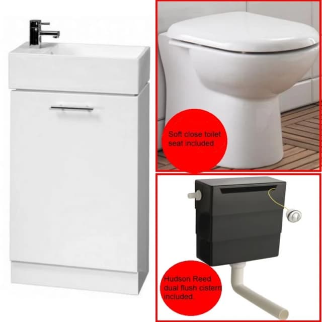 Mayford 1 Door Compact Vanity Unit with Basin Gloss White