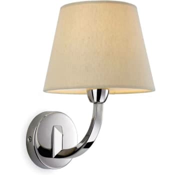 Firstlight - Fairmont - 1 Light Single Indoor Wall Light Polished Stainless Steel, Cream Linen Shade, E14