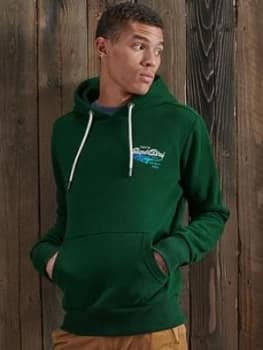 Superdry Classic Logo Hoodie, Green Size M Men