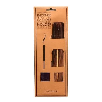 20 Fragranced Incense Sticks With Holder - Lavender