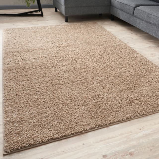 THE RUGS Shaggy Rugs Beige Living Room Rug - Soft Fluffy Thick Carpet For Bedrooms & Kitchen Easy To Clean Home Decor Rugs Size: 80cm x 300cm Beig