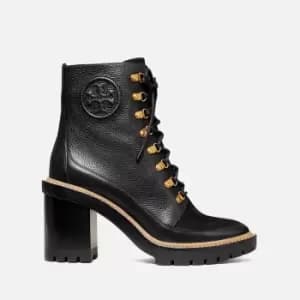 Tory Burch Womens Miller Lug Sole Leather Heeled Boots - Perfect Black - UK 7