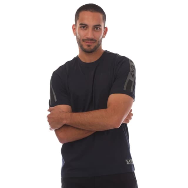 EA7 Logo Series Cotton-Jersey T-Shirt Navy male S