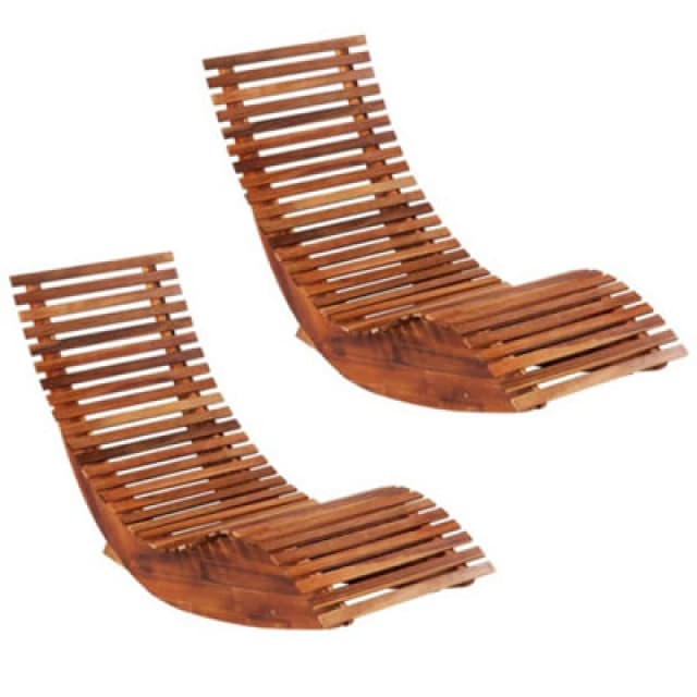 VIDAXL Rocking Sun Loungers 2 pcs Acacia Wood Vidaxl 277093