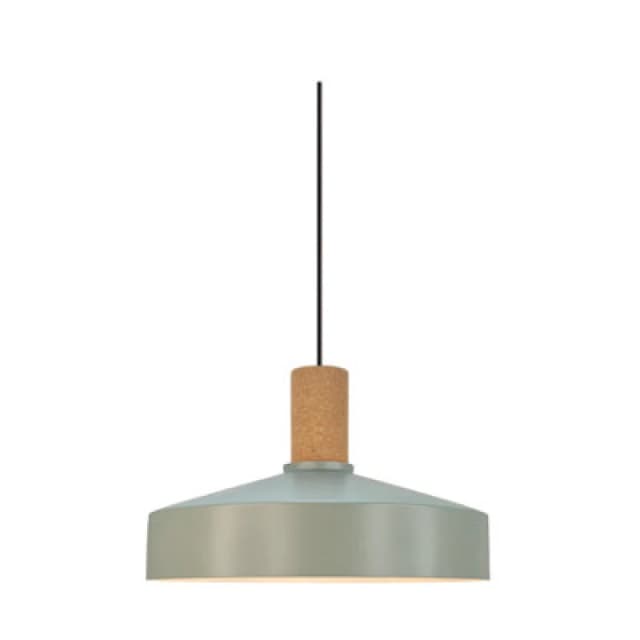 Nordlux Elvas Indoor Pendant Light Green Metal E27 Cork Shade Topper - Mains Powered, IP20 Green Unisex