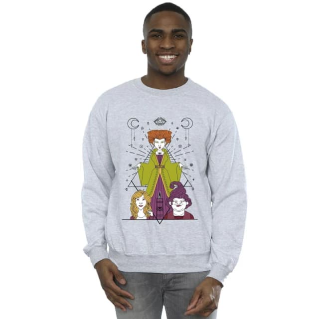 Disney Men Hocus Pocus Candle Sweatshirt in Grey Size: Small Grey S Male 5063283803824