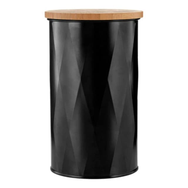 Premier Housewares Maison by Premier Rhombus Black Metal Medium Round Storage Canister Black