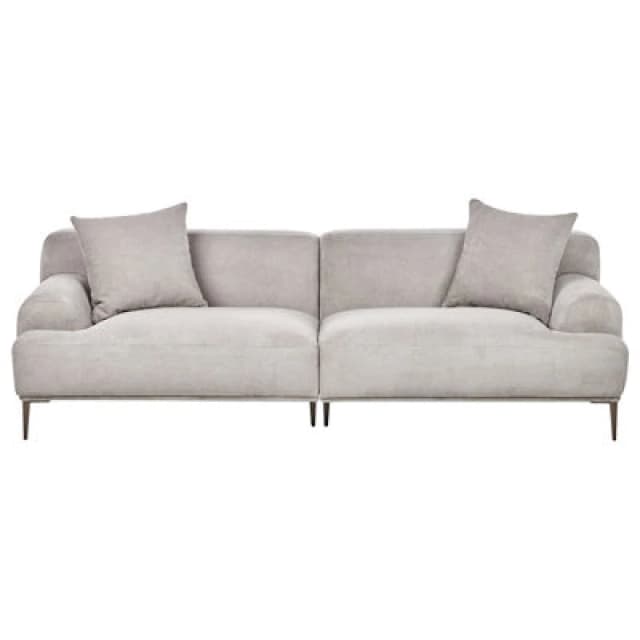 Beliani Sofa 3 Seater Matila Fabric Light Grey