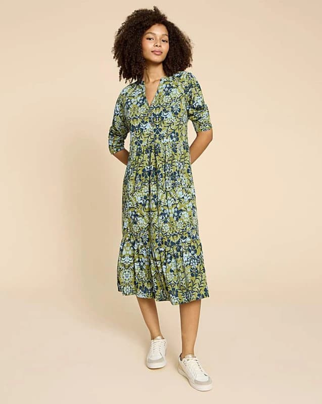 White Stuff White Stuff Naya Jersey Dress Blue Multi-Coloured Female 8 SC55209