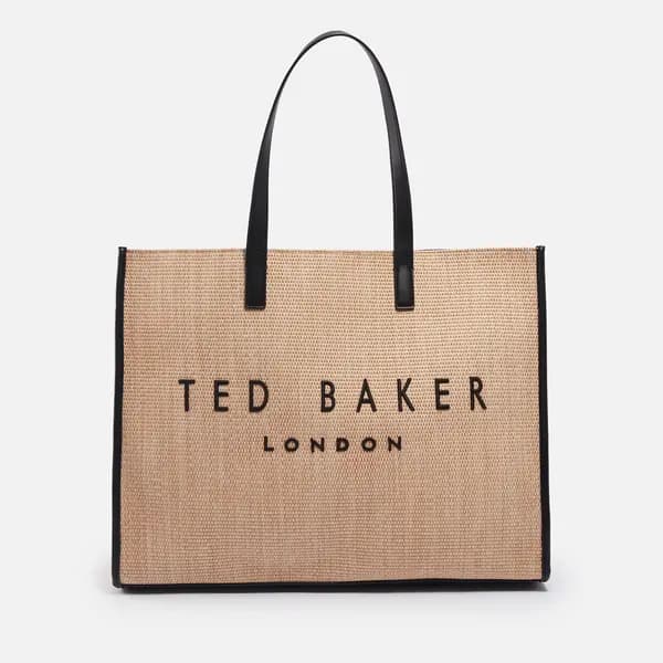 Ted Baker Pallmer Raffia Large Icon Bag Tan female 275175