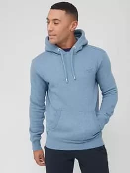 Superdry Embroidered Logo Overhead Hoodie - Blue Size M Men
